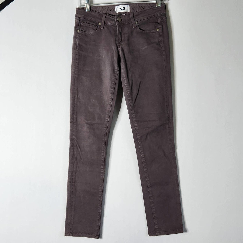 Paige Womens Skyline Skinny Mid Rise Denim Jeans Size 25 Gray Wash Stretch